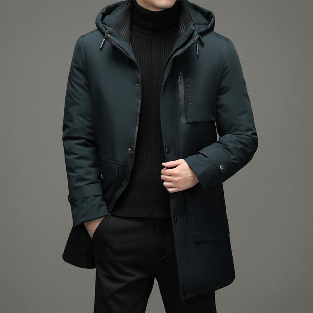 Thickened Middle-aged Cotton-padded Clothes Casual Hooded Coat