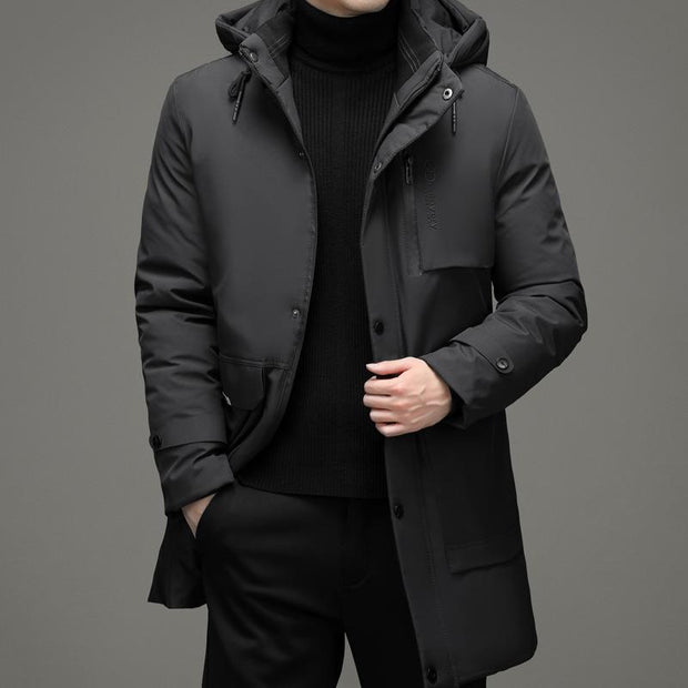 Thickened Middle-aged Cotton-padded Clothes Casual Hooded Coat