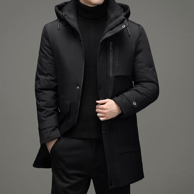 Thickened Middle-aged Cotton-padded Clothes Casual Hooded Coat